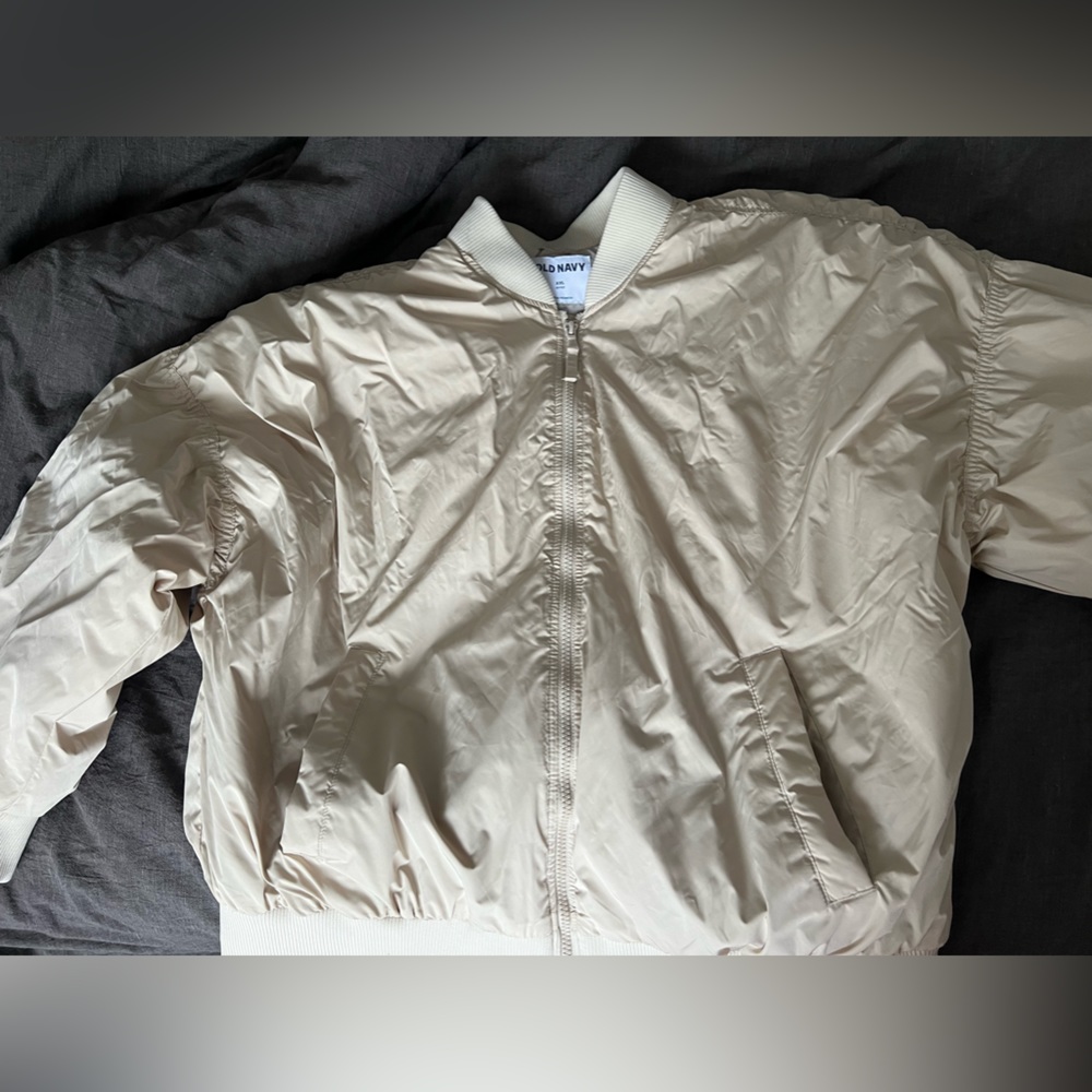 Cream bomber jacket